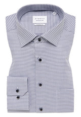 Eternas Blue Structured Print Shirt Blue