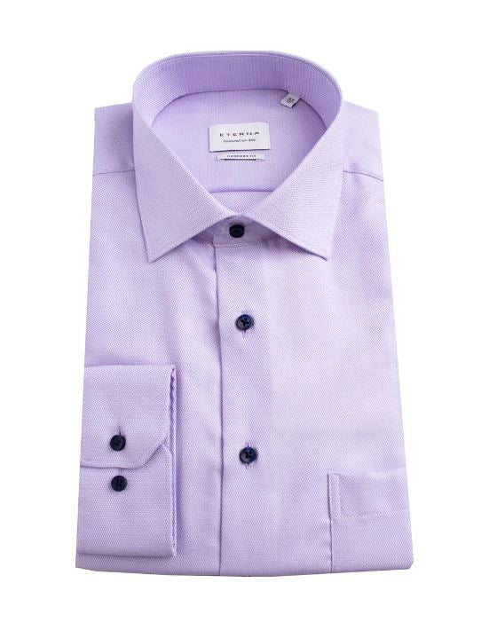 Eterna Lilac Diamond Twill Shirt Purple