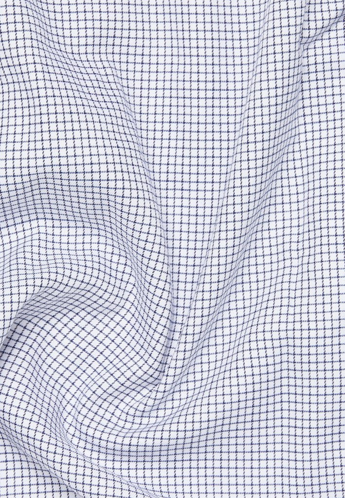 Eterna Navy Small Check Shirt Navy