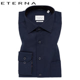 Eterna Navy Shirt With Trim Detail Navy