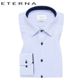 Eterna Classic Blue Stripe Shirt Blue