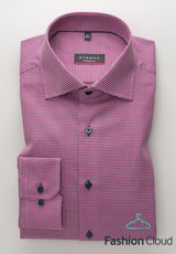 Eterna X-Tall Pink & Navy Pattern Shirt Pink