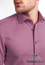 Eterna X-Tall Pink & Navy Pattern Shirt Pink