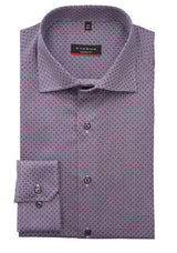 Eterna X-Tall Wine & Navy Print Shirt Wine
