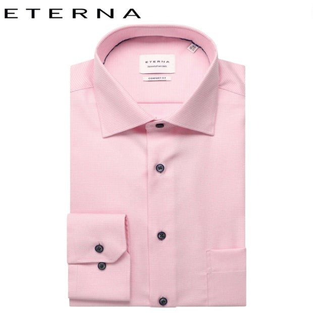 Eterna Pink Stitch Detail Shirt Pink