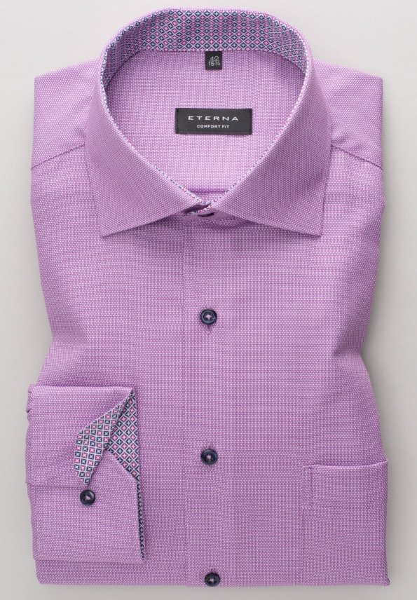 Eterna Purple Twill Formal Shirt Purple