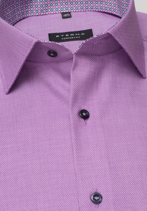 Eterna Purple Twill Formal Shirt Purple