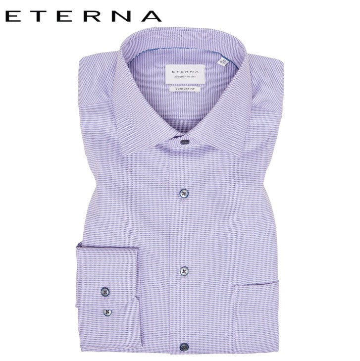 Eterna Purple Stitch Detail Shirt Purple