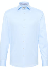 Eterna Sky Blue Luxury Trim Shirt Sky Blue