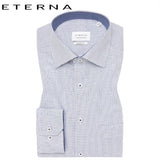 Eterna Navy Small Check Shirt Navy