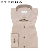 Eterna Structured Sand Shirt Brown