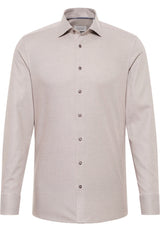 Eterna Structured Sand Shirt Brown