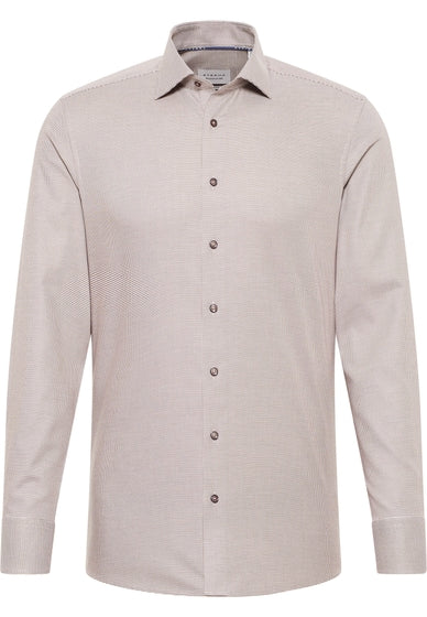 Eterna Structured Sand Shirt Brown