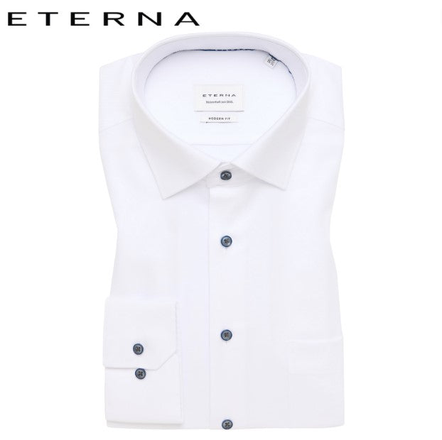 Eterna Structured White Shirt White