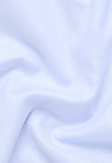 Eterna Light Blue Textured Twill Shirt Blue