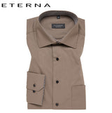 Eterna Walnut Shirt With Trim Brown