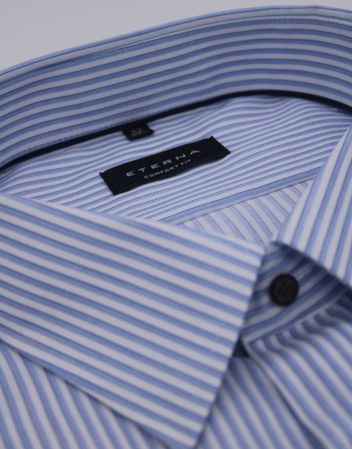 Eterna Sky Blue & White Stripe Shirt Blue