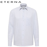 Eterna White Shirt With Gray Check White