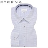 Eterna White Shirt With Gray Check White