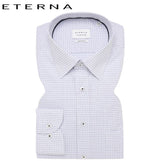 Eterna  X-Tall Shirt With Gray Check White