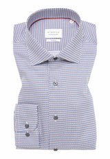 Eterna Red And Blue Patterned Shirt Red