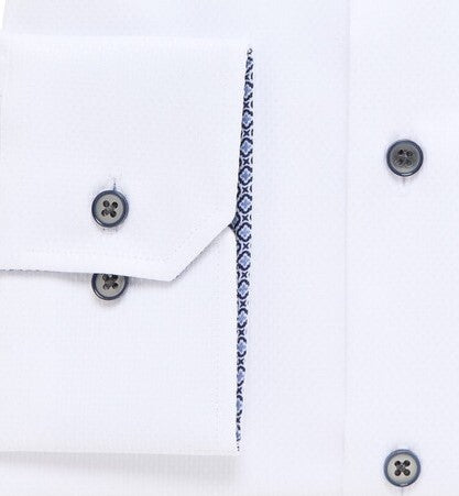 Eterna X-Tall Diamond Twill White Shirt White