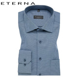 Eterna Denim Blue Dia Weave X-Tall Shirt Blue