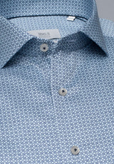 Eterna X-Tall Blue Floral Pattern Shirt Blue