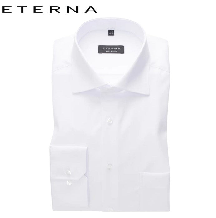 Eterna X-Tall Twill White Shirt White