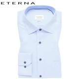 Eterna X-Tall Asymmetric Sky Blue Check Blue