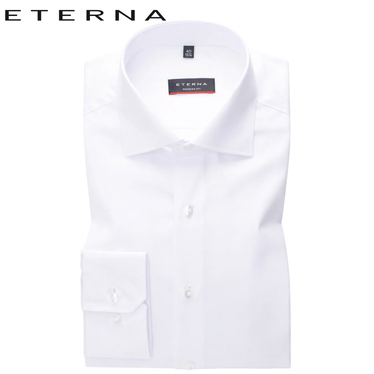 Eterna X-Tall Twill White Shirt White