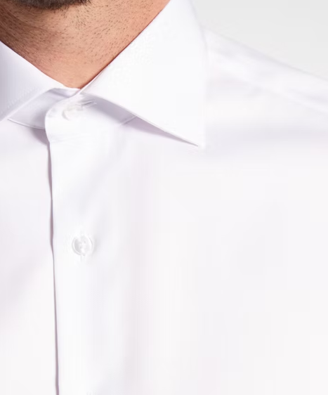Eterna X-Tall Twill White Shirt White