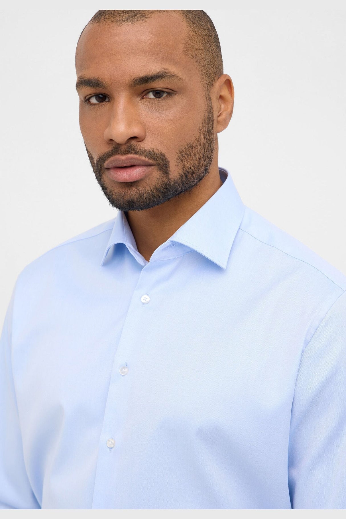 Eterna X-Tall Light Blue Twill Shirt Blue