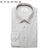 Eterna  X-Tall Navy Check Shirt White