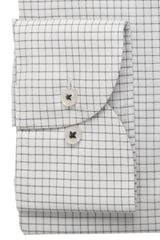 Eterna  X-Tall Navy Check Shirt White