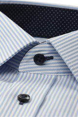 Eterna X-Tall Classic Blue Stripe Shirt Blue