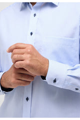 Eterna X-Tall Classic Blue Stripe Shirt Blue