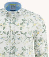 A Fish Named Fred Birdy Bloom Shirt White
