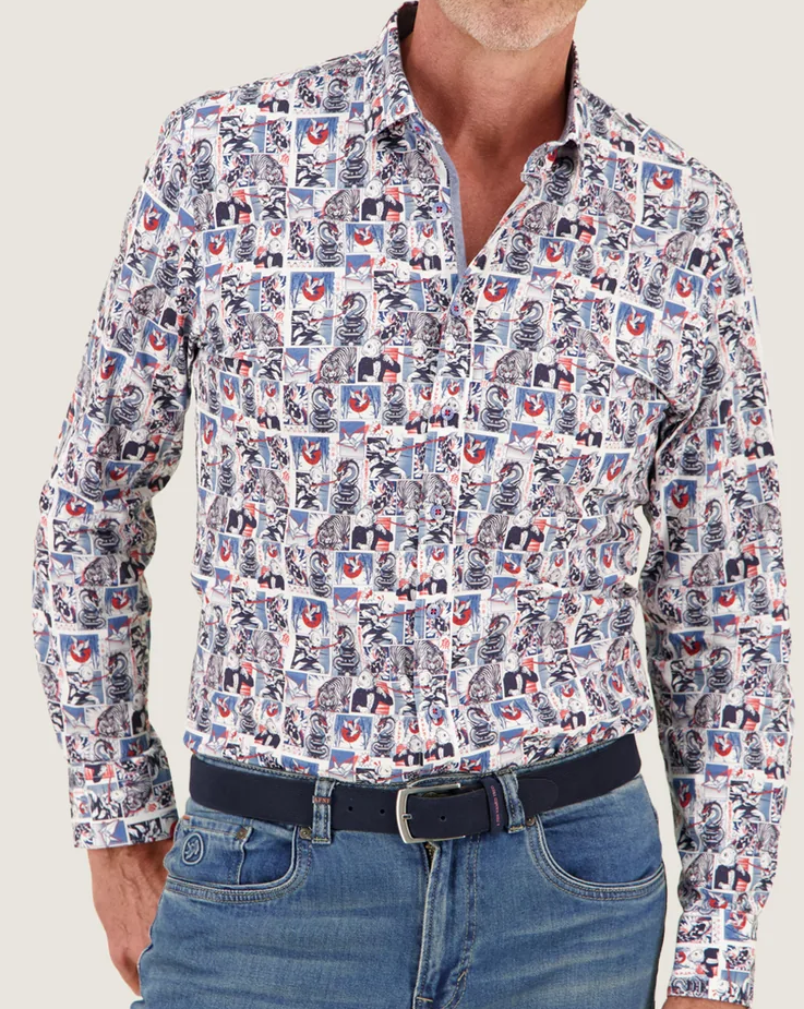 A Fish Named Fred Manga Style Shirt Blue