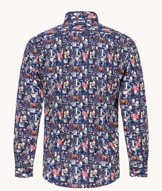 A Fish Named Fred Manga Style Navy Shirt Navy