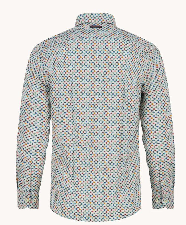 A Fish Named Fred Round Paint Shirt White