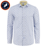 A Fish Named Fred Van Gogh Print Shirt Blue
