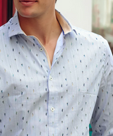 A Fish Named Fred Van Gogh Print Shirt Blue