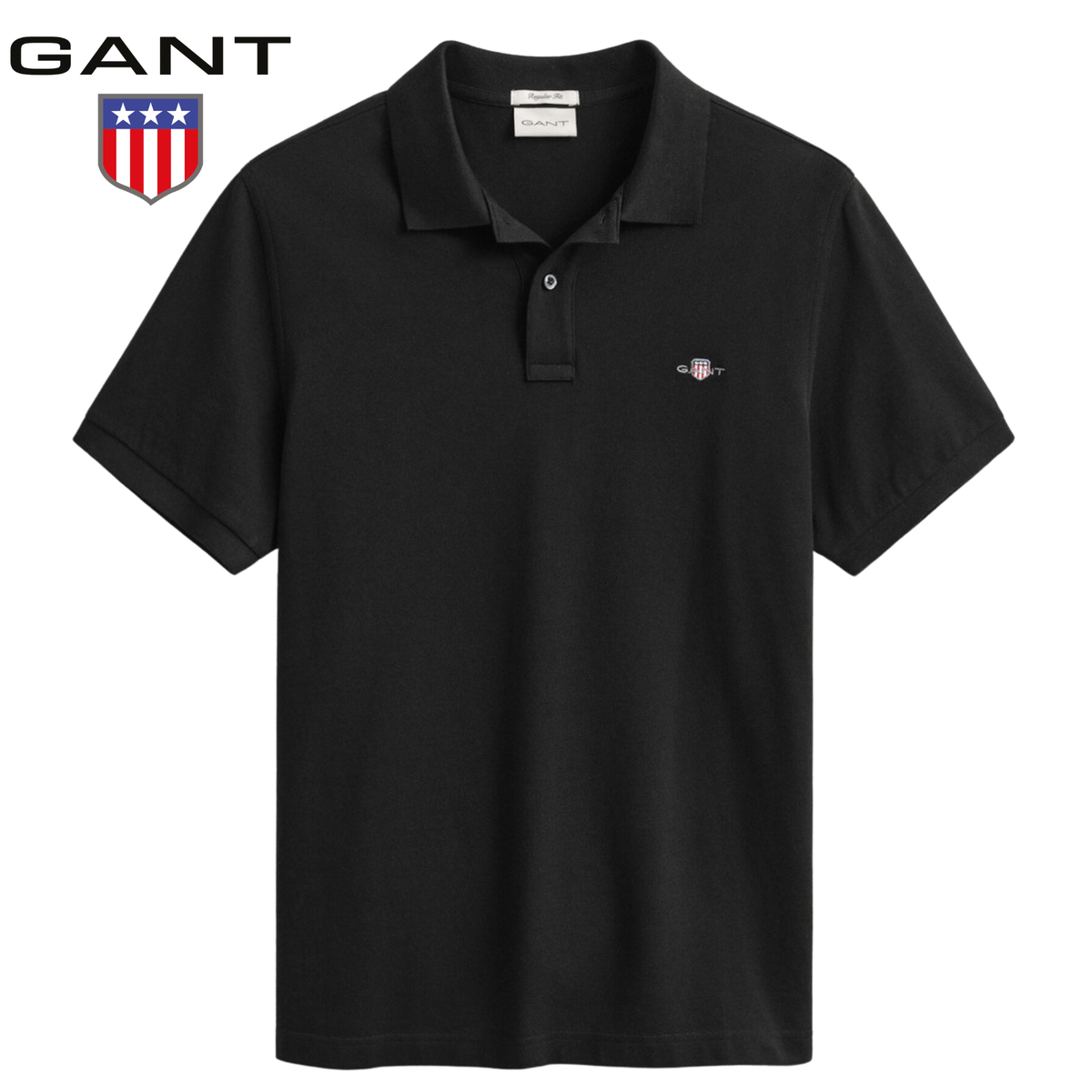 Gant Classic Regular Black Poloshirt Black