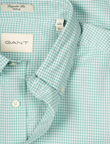 Gant Poplin Gingham Check Turquise Shirt Green