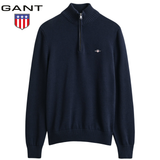 Gant Cotton Half Zip Navy Knit Sweater Navy