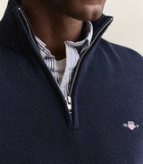 Gant Cotton Half Zip Navy Knit Sweater Navy