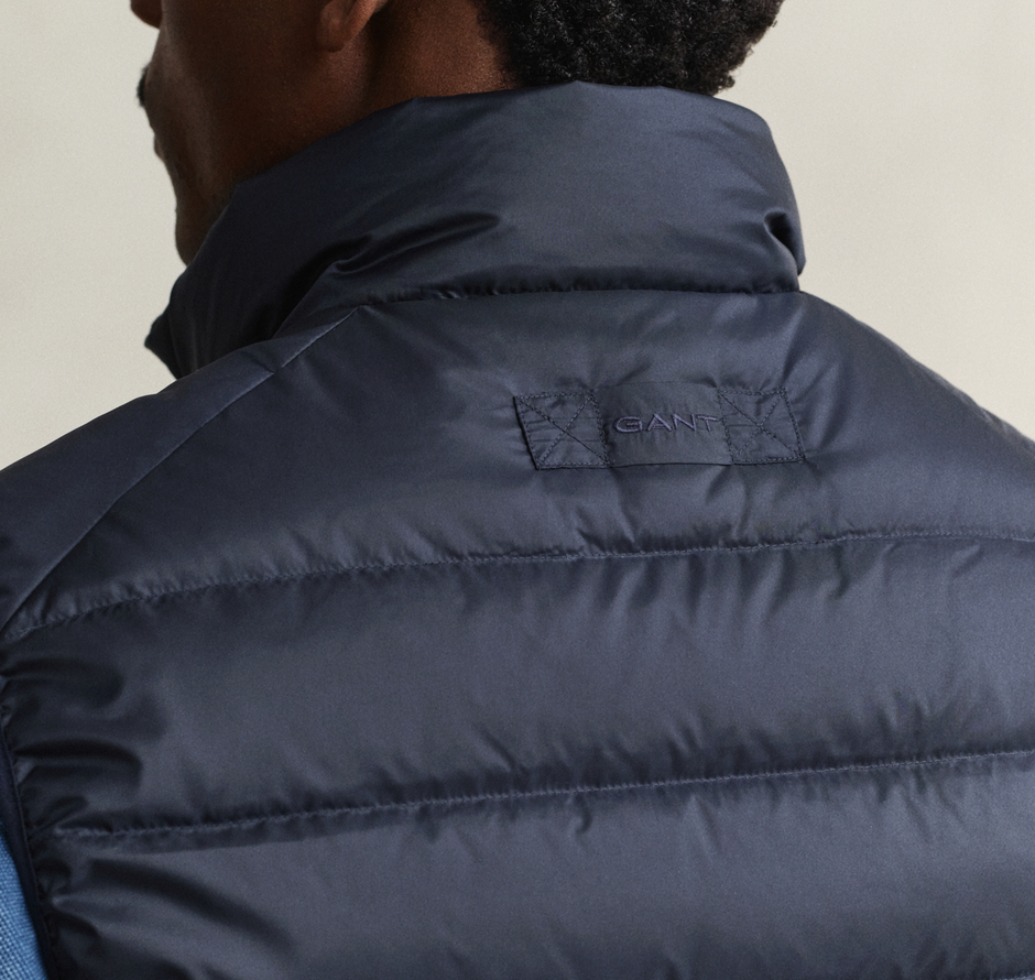 Gant Light Down Navy Quilted Zip Vest Navy