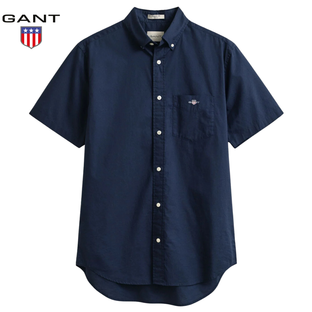 Gant Classic Poplin Navy Ss Shirt Navy