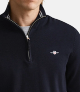 Gant Classic Half Zip Cotton Navy Knit Navy